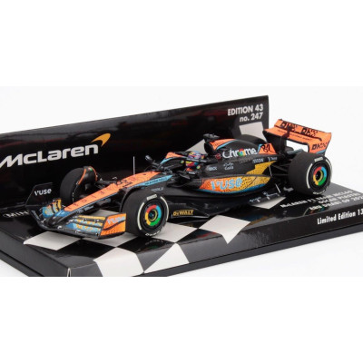 MINICHAMPS McLAREN F1  MCL60 TEAM McLAREN N 81 6th ABU DHABI GP 2023 OSCAR PIASTRI - ORANGE BLUE BLACK 1/43