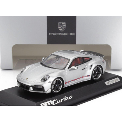 MINICHAMPS PORSCHE 911 992 TURBO COUPE 2023 - FIRST TURBO REMASTERED - SILVER 1/43