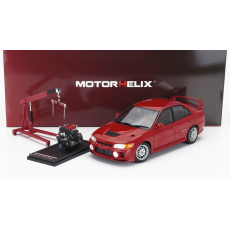 MOTORHELIX MITSUBISHI LANCER EVO IV WITH ENGINE AND ACCESSORIES 1999 - RED 1/18