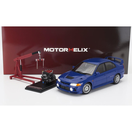 MOTORHELIX MITSUBISHI LANCER EVO IV WITH ENGINE AND ACCESSORIES 1999 - BLUE 1/18