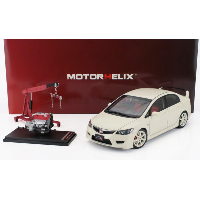 MOTORHELIX HONDA CIVIC TYPE-R FD2 WITH ENGINE AND ACCESSORIES 2007 - WHITE 1/18
