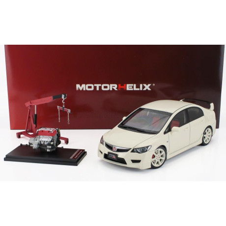 MOTORHELIX HONDA CIVIC TYPE-R FD2 WITH ENGINE AND ACCESSORIES 2007 - WHITE 1/18
