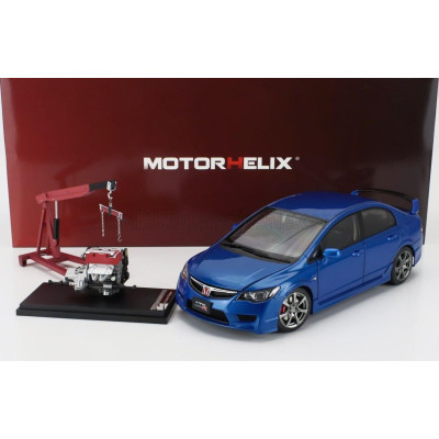 MOTORHELIX HONDA CIVIC TYPE-R FD2 WITH ENGINE AND ACCESSORIES 2007 - BLUE 1/18