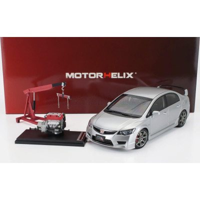 MOTORHELIX HONDA CIVIC TYPE-R FD2 WITH ENGINE AND ACCESSORIES 2007 - SILVER 1/18