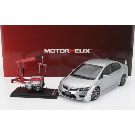 MOTORHELIX HONDA CIVIC TYPE-R FD2 WITH ENGINE AND ACCESSORIES 2007 - SILVER 1/18