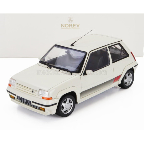 NOREV RENAULT R5 SUPERCINQUE GT TURBO PHASE II 1989 - PANDA WHITE 1/18