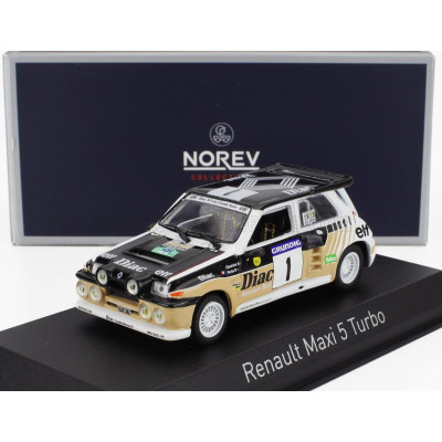 NOREV RENAULT R5 MAXI TURBO TEAM DIAC N 1 WINNER RALLY DU VAR 1986 FRANCOIS CHATRIOT - MICHEL PERIN - BLACK BEIGE WHITE 1/43