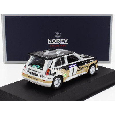 NOREV RENAULT R5 MAXI TURBO TEAM DIAC N 1 WINNER RALLY DU VAR 1986 FRANCOIS CHATRIOT - MICHEL PERIN - BLACK BEIGE WHITE 1/43