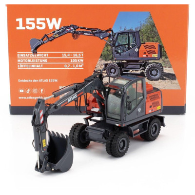 NZG KAELBLE 155W ATLAS ESCAVATORE GOMMATO - EXCAVATOR - GREY ORANGE 1/50