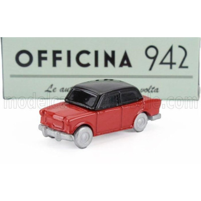 OFFICINA 942 FIAT 600 BERLINA CARROZZERIA MANTELLI 1957 - RED BLACK 1/76