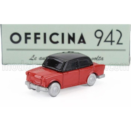 OFFICINA 942 FIAT 600 BERLINA CARROZZERIA MANTELLI 1957 - RED BLACK 1/76