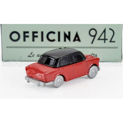 OFFICINA 942 FIAT 600 BERLINA CARROZZERIA MANTELLI 1957 - RED BLACK 1/76