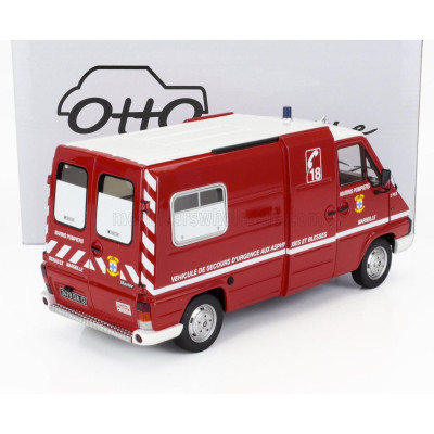 OTTO MOBILE RENAULT MASTER T30D VAN VEHICULE DE SECOURS D'URGENCE AUX ASPHYXIES MARSEILLE MARINE SAPEURS POMPIERS 1980 - RED WHI