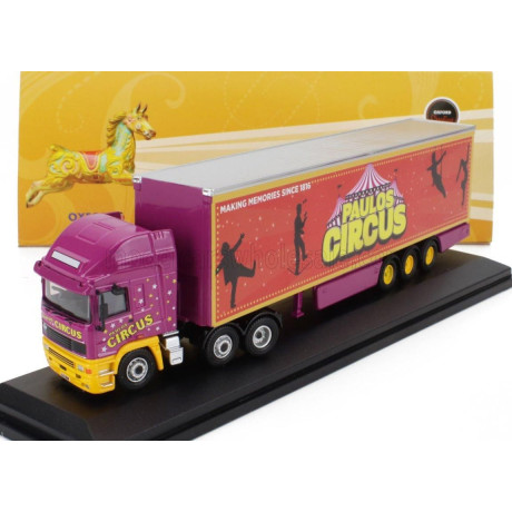 OXFORD MODELS DAF TRUCK PAULOS CIRCUS 1985 - ORANGE PURPLE YELLOW 1/76
