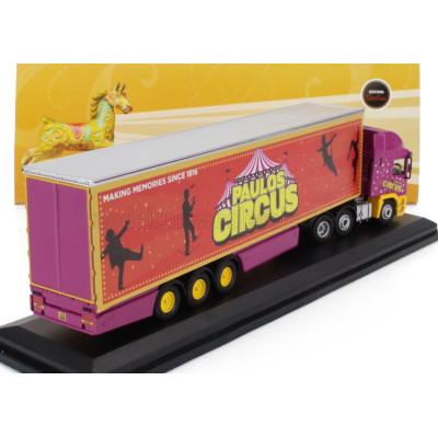 OXFORD MODELS DAF TRUCK PAULOS CIRCUS 1985 - ORANGE PURPLE YELLOW 1/76