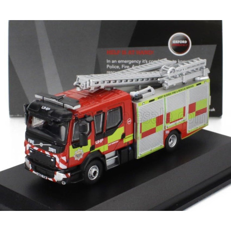 OXFORD MODELS VOLVO FL TANKER TRUCK FIRE ENGINE 2018 - RED YELLOW SILVER 1/76