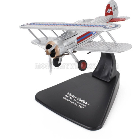 OXFORD MODELS GLOSTER AIRCRAFT GLADIATOR AIRPLANE 1937 - WHITE RED 1/72