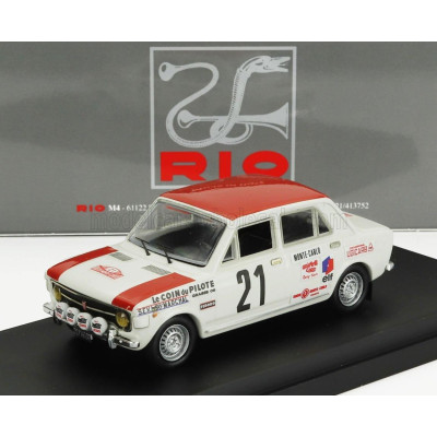 RIO MODELS FIAT 128 (night version) N 21 RALLY MONTECARLO 1970 ALAIN JALLOT - GERARD MARION - WHITE RED 1/43