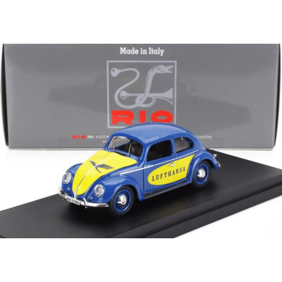 RIO MODELS VOLKSWAGEN BEETLE MAGGIOLINO KAFER LUFTHANSA 1957 - BLUE YELLOW 1/43