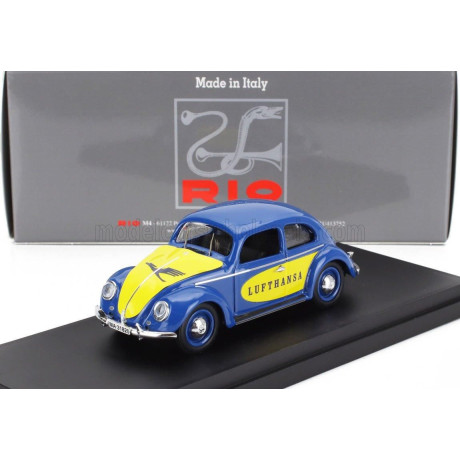 RIO MODELS VOLKSWAGEN BEETLE MAGGIOLINO KAFER LUFTHANSA 1957 - BLUE YELLOW 1/43