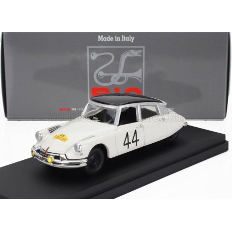 RIO MODELS CITROEN DS19 N 44 WINNER RALLY TOUR DE CORSE 1961 RENE TRAUTMANN - JEAN CLAUDE OGIER - WHITE BLACK 1/43