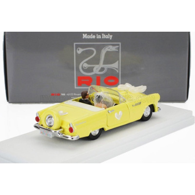 RIO MODELS FORD USA FORD THUNDERBIRD CABRIOLET OPEN 1956 - JUST MARRIED FIGURES - YELLOW 1/43