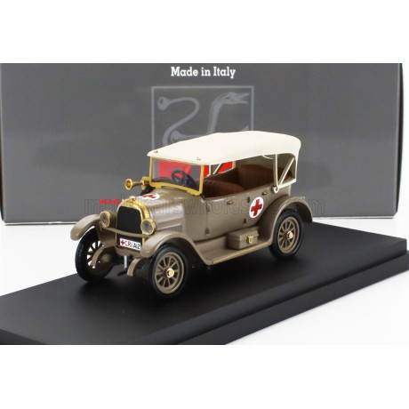 RIO MODELS FIAT 501 TORPEDO CROCE ROSSA AMBULANCE - AMBULANZA COLONIALE 1936 - MILITARY GREEN BEIGE 1/43