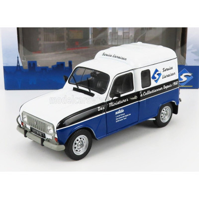 SOLIDO RENAULT R4 F4 VAN DELIVERY SERVICE 1988 - SOLIDO 90th ANNIVERSARY EDITION - WHITE BLUE 1/18