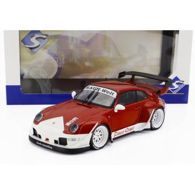 SOLIDO PORSCHE 911 993 RWB BODYKIT PORCO ROSSO COUPE 2020 - WHITE RED 1/18