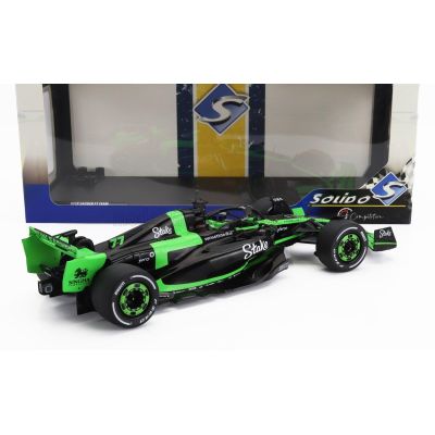 SOLIDO SAUBER F1  C44 TEAM STAKE KICK PRESENTATION SEASON 2024  - N 77 VALTTERI BOTTAS - N 24 ZHOU GUANYU - GREEN BLACK 1/18