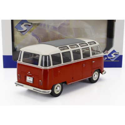 SOLIDO VOLKSWAGEN T1 SAMBA MINIBUS 1962 - RED WHITE 1/18