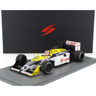 SPARK MODEL WILLIAMS F1  FW11B HONDA N 6 WORLD CHAMPION WINNER GP MONZA ITALY 1987 NELSON PIQUET - BLUE YELLOW WHITE 1/18