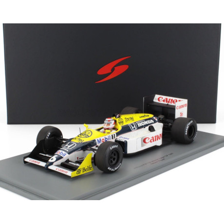 SPARK MODEL WILLIAMS F1  FW11B HONDA N 6 WORLD CHAMPION WINNER GP MONZA ITALY 1987 NELSON PIQUET - BLUE YELLOW WHITE 1/18