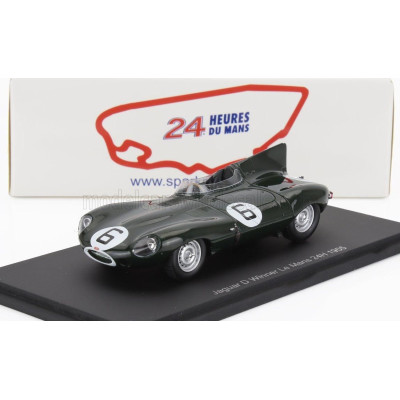 SPARK MODEL JAGUAR D-TYPE TEAM JAGUAR CARS LTD N 6 WINNER 24h LE MANS 1955 J.M.HAWTHORN - I.L.BUEB - BRITISH RACING GREEN 1/43