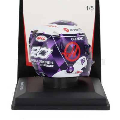 SPARK MODEL BELL HELMET CASCO HELMET F1 KEVIN MAGNUSSEN TEAM HAAS N 20 MONACO GP 2024 - BLUE VIOLET 1/5