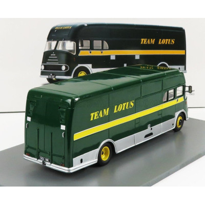 SPARK MODEL BEDFORD TRUCK TEAM LOTUS CAR TRANSPORTER 1961 - GREEN YELLOW SILVER 1/43