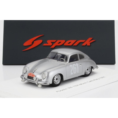 SPARK MODEL PORSCHE 356 COUPE N 261 RALLY MONTECARLO 1955 JEAN VILREON - LEON CARLIN - SILVER 1/43