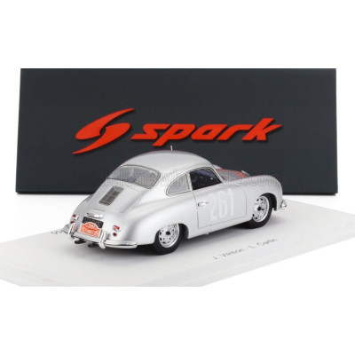 SPARK MODEL PORSCHE 356 COUPE N 261 RALLY MONTECARLO 1955 JEAN VILREON - LEON CARLIN - SILVER 1/43