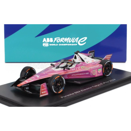 SPARK MODEL PORSCHE FORMULA-E 99X ELCTRIC TEAM TAG HAUER PORSCHE N 94 TOKYO E-PRIX 2023-2024 PASCAL WEHRLEIN - PINK BLACK 1/43