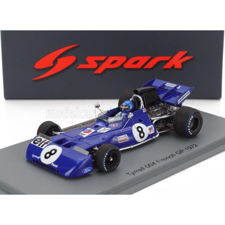 SPARK MODEL TYRRELL F1  004 N 8 FRANCE GP 1972 PATRICK DEPAILLER - BLUE 1/43