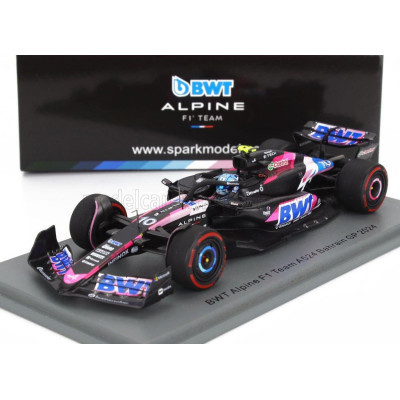 SPARK MODEL ALPINE F1  A524 TEAM BWT ALPINE N 10 BAHRAIN GP 2024 PIERRE GASLY - BLACK BLUE PINK 1/43