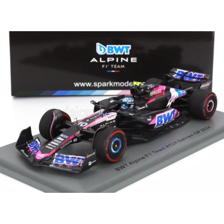 SPARK MODEL ALPINE F1  A524 TEAM BWT ALPINE N 10 BAHRAIN GP 2024 PIERRE GASLY - BLACK BLUE PINK 1/43
