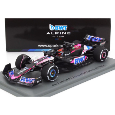 SPARK MODEL ALPINE F1  A524 TEAM BWT ALPINE N 31 BAHRAIN GP 2024 ESTEBAN OCON - BLACK BLUE PINK 1/43