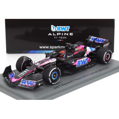 SPARK MODEL ALPINE F1  A524 TEAM BWT ALPINE N 31 BAHRAIN GP 2024 ESTEBAN OCON - BLACK BLUE PINK 1/43