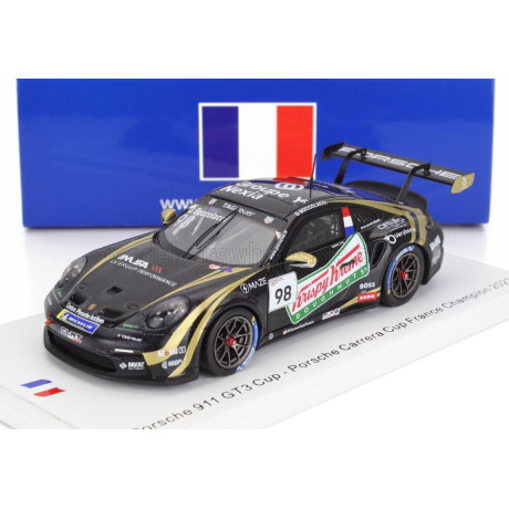 SPARK MODEL PORSCHE 911 992 GT3 CUP N 98 FRANCE CHAMPION PORSCHE CARRERA CUP 2023 DORIAN BOCCOLACCI - BLACK 1/43
