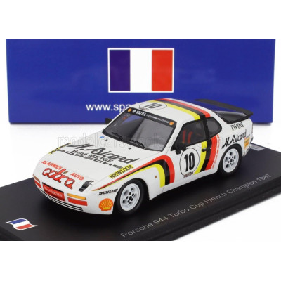SPARK MODEL PORSCHE 944 TURBO N 10 CUP CHAMPION FRANCE 1987 RENE METGE - WHITE 1/43