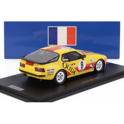 SPARK MODEL PORSCHE 944 TURBO N 8 CUP CHAMPION FRANCE 1988 ANDRE BOURDON - YELLOW RED 1/43