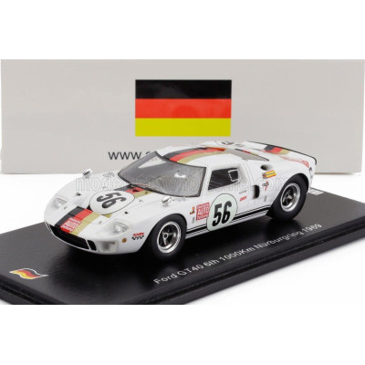SPARK MODEL FORD USA GT40 MKI N 56 1000KM NURBURGRING 1969 REINHOLD JOST - HELMUT KELLENERS - WHITE 1/43