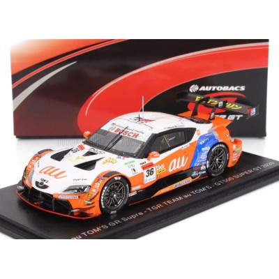 SPARK MODEL TOYOTA SUPRA GR TEAM TGR N 36 GT500 CLASS SUPER GT 2020 YUHI SEKIGUCHI - SACHA FENESTRAZ - ORANGE WHITE 1/43