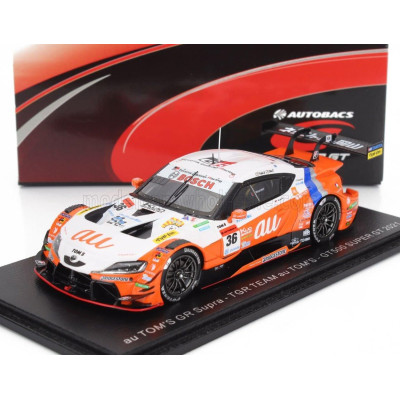 SPARK MODEL TOYOTA SUPRA GR TEAM TGR AU TOM'S N 36 CHAMPION GT500 CLASS SUPER GT 2021 YUHI SEKIGUCHI - SHO TSUBOI - ORANGE WHITE